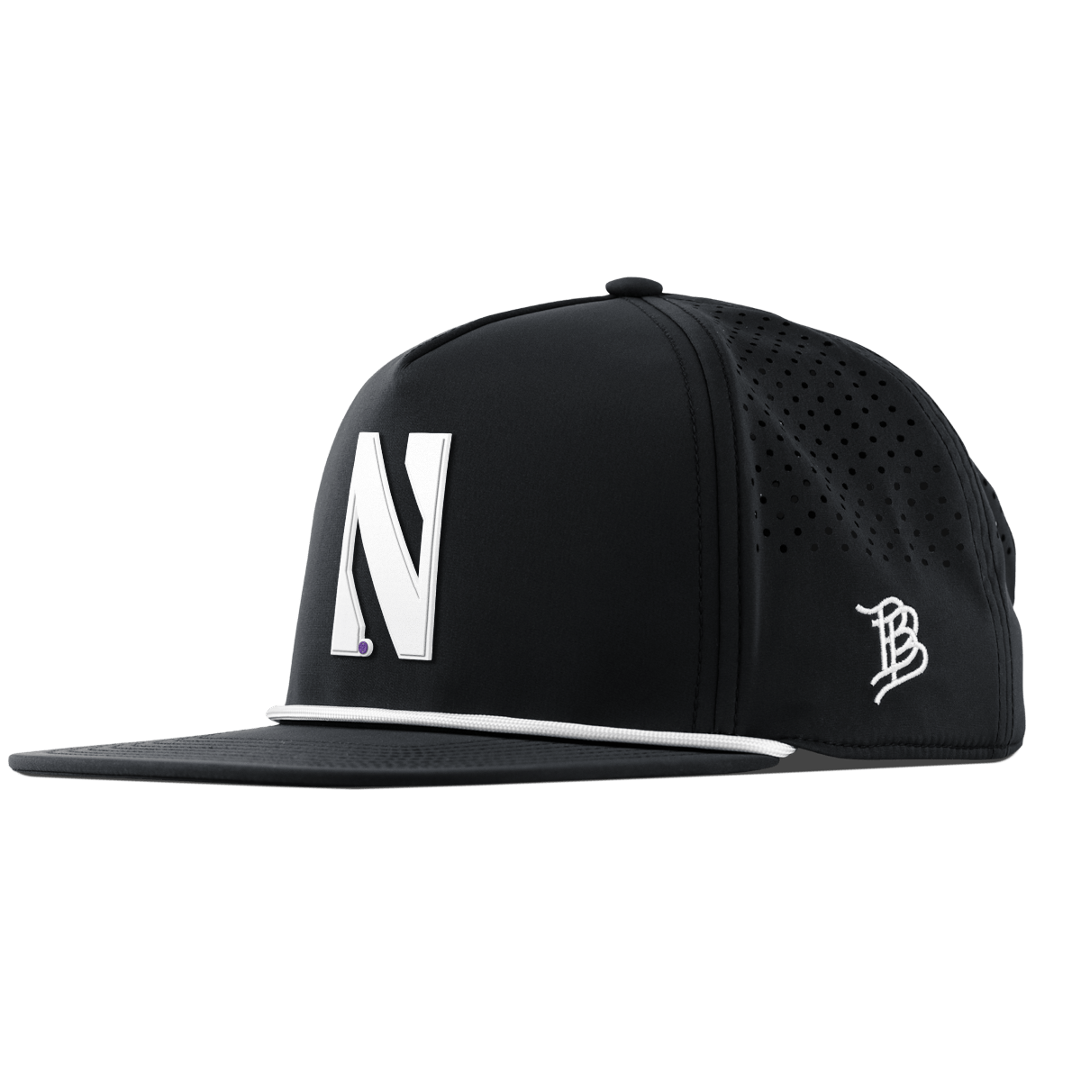 Northwestern University "Vintage Northwestern Block" Flat 5 Panel Rope Black