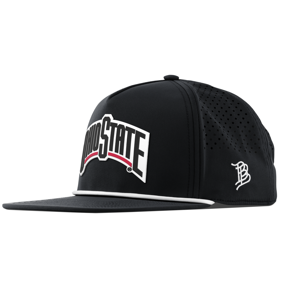 Ohio State University "Vintage Ohio State Block" Flat 5 Panel Rope Black