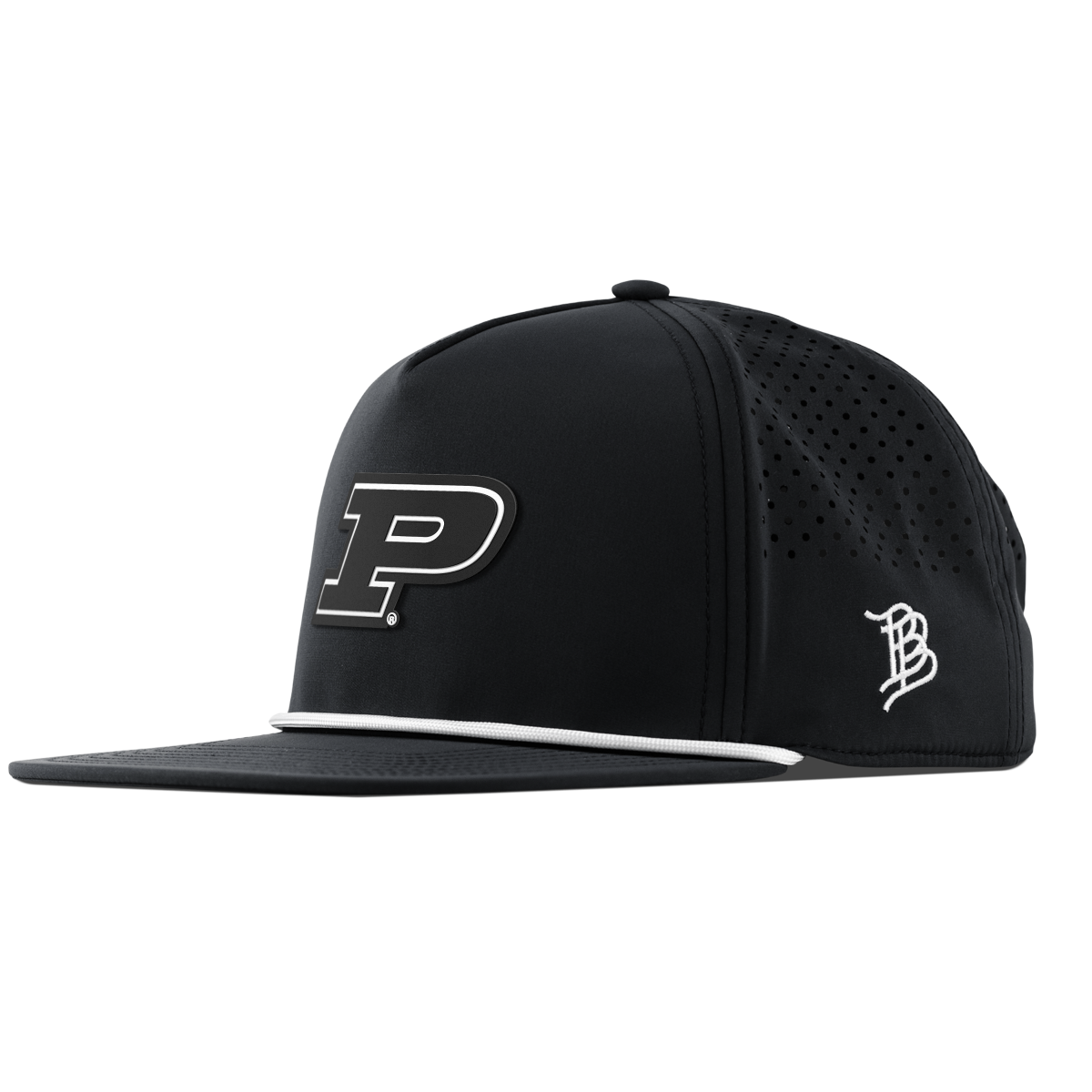 Purdue University "Vintage Purdue Team Logo" Flat 5 Panel Rope Black