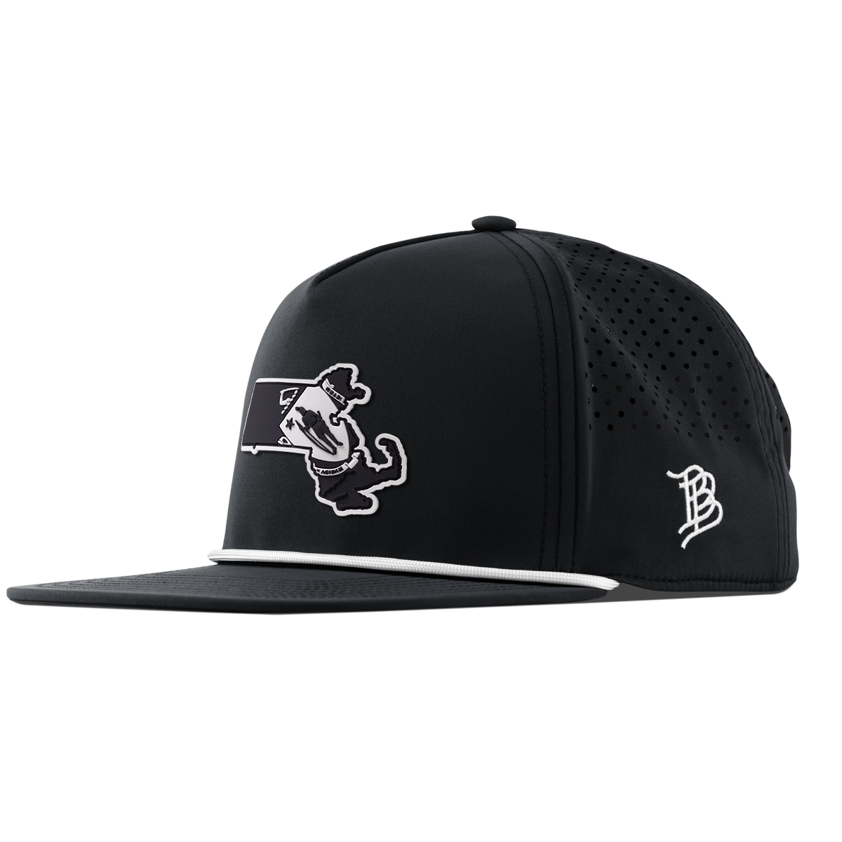 Massachusetts Vintage Flat 5 Panel Rope Black
