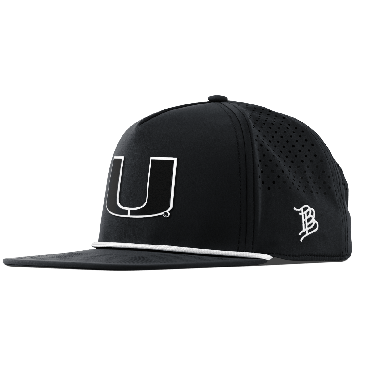 University of Miami "Vintage Miami Team Logo" Flat 5 Panel Rope Black