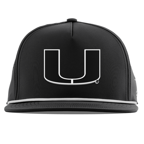 University of Miami "Vintage Miami Team Logo" Flat 5 Panel Rope Black