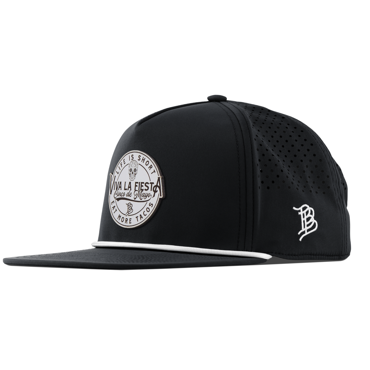Branded Fiesta Flat 5 Panel Rope Black