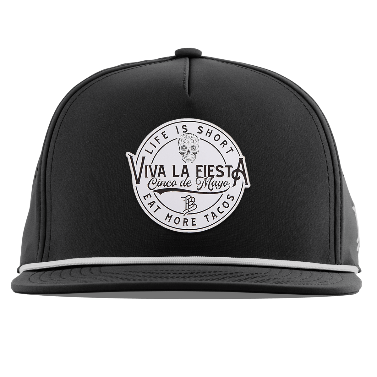 Branded Fiesta Flat 5 Panel Rope Black