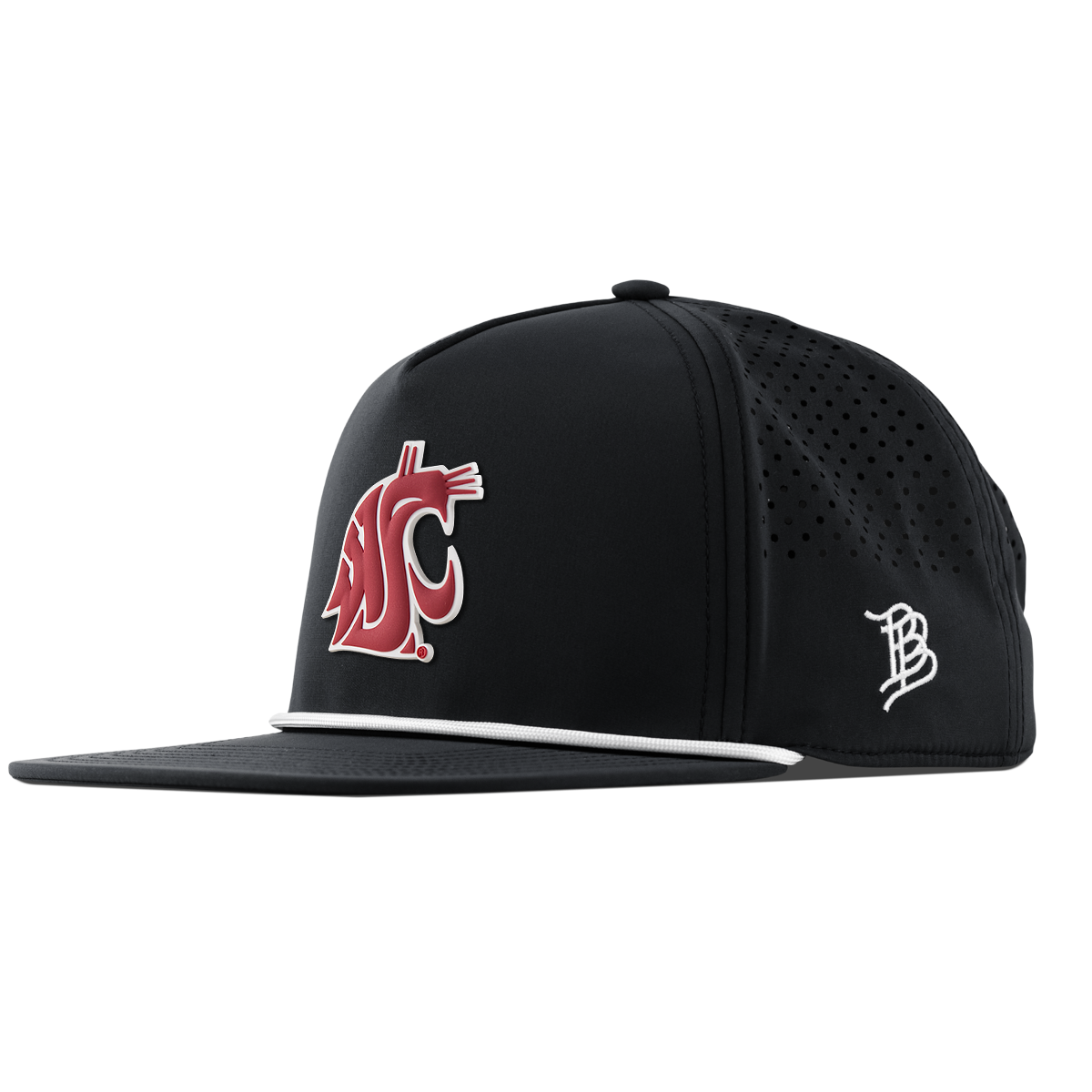 Washington State University "Washington State Team Logo" Flat 5 Panel Rope Black