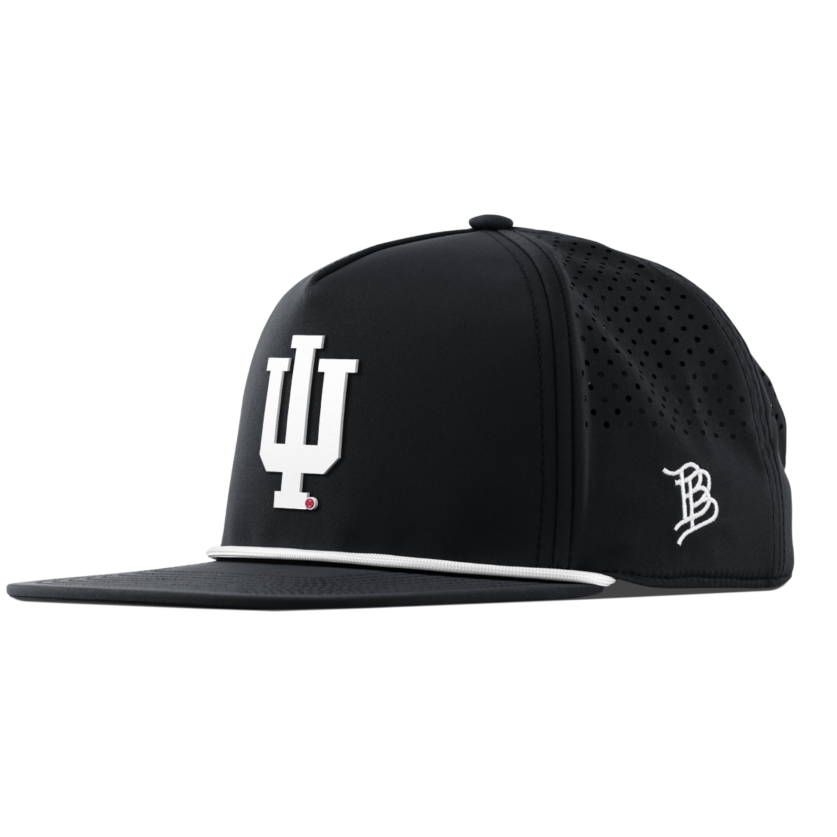 Indiana University "Whiteout Indiana Team Logo" Flat 5 Panel Rope Black