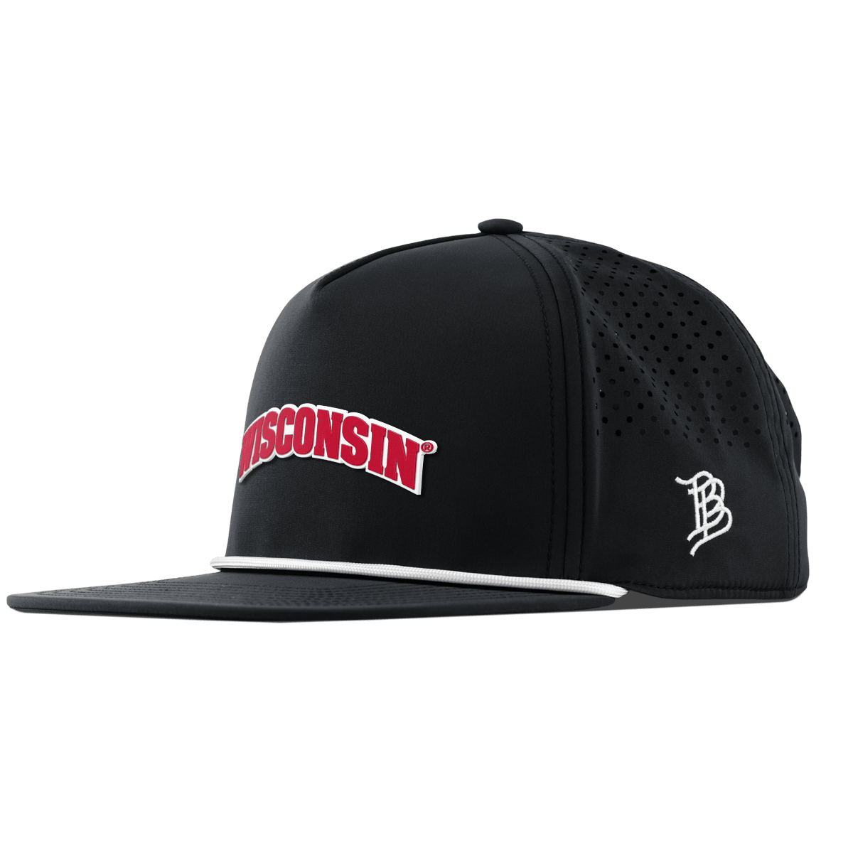 University of Wisconsin "Wisconsin Block" Flat 5 Panel Rope Black