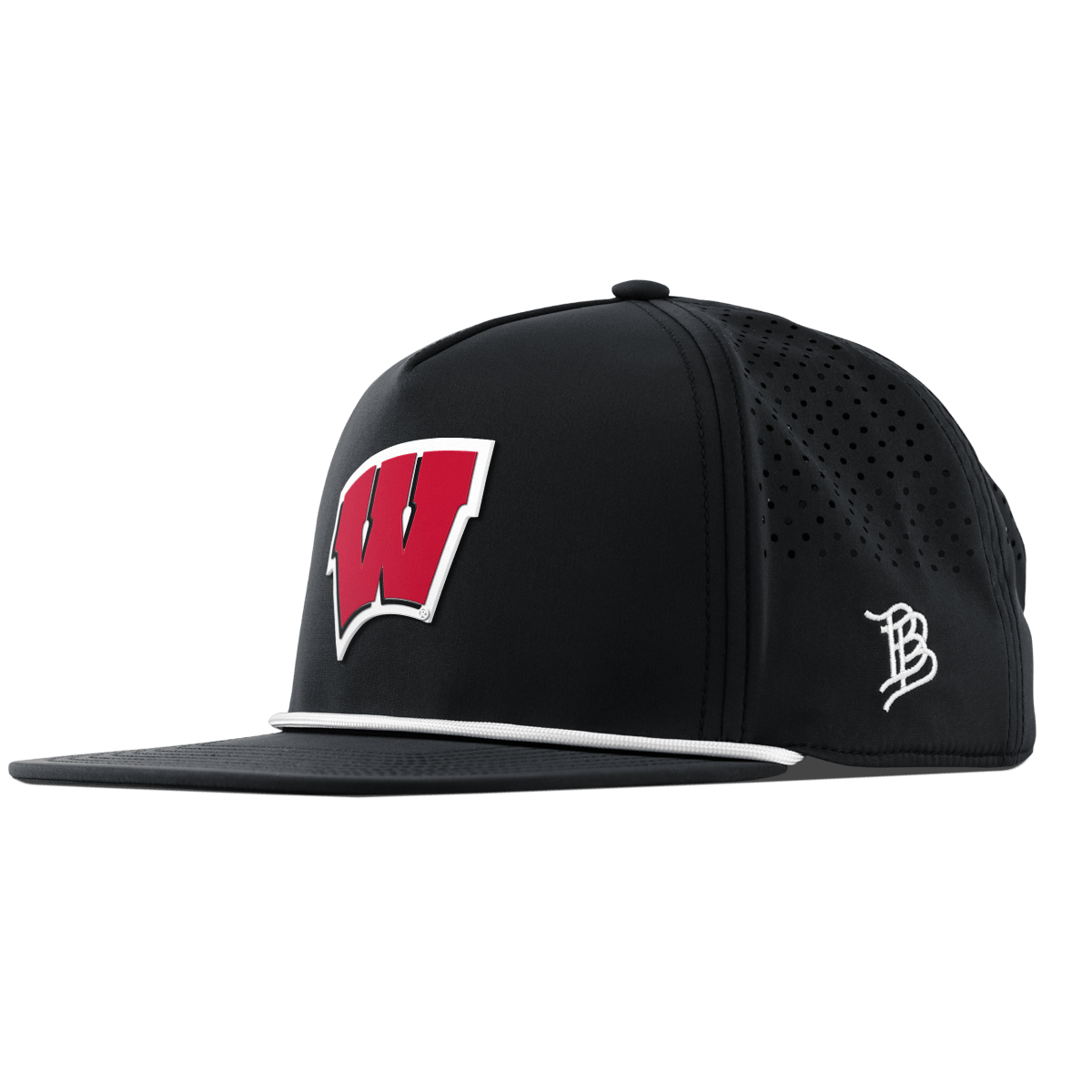 University of Wisconsin "Wisconsin Team Logo" Flat 5 Panel Rope Black