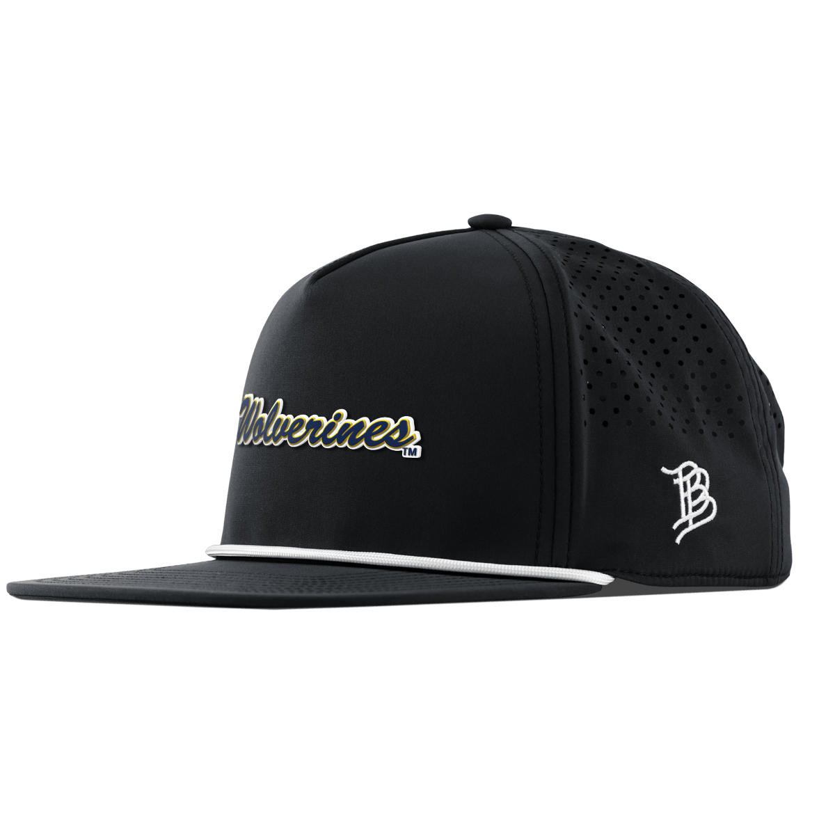 University of Michigan "Wolverines Script" Flat 5 Panel Rope Black