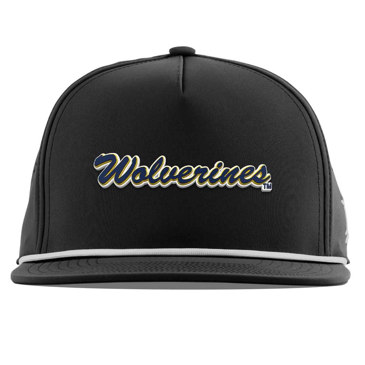 University of Michigan "Wolverines Script" Flat 5 Panel Rope Black