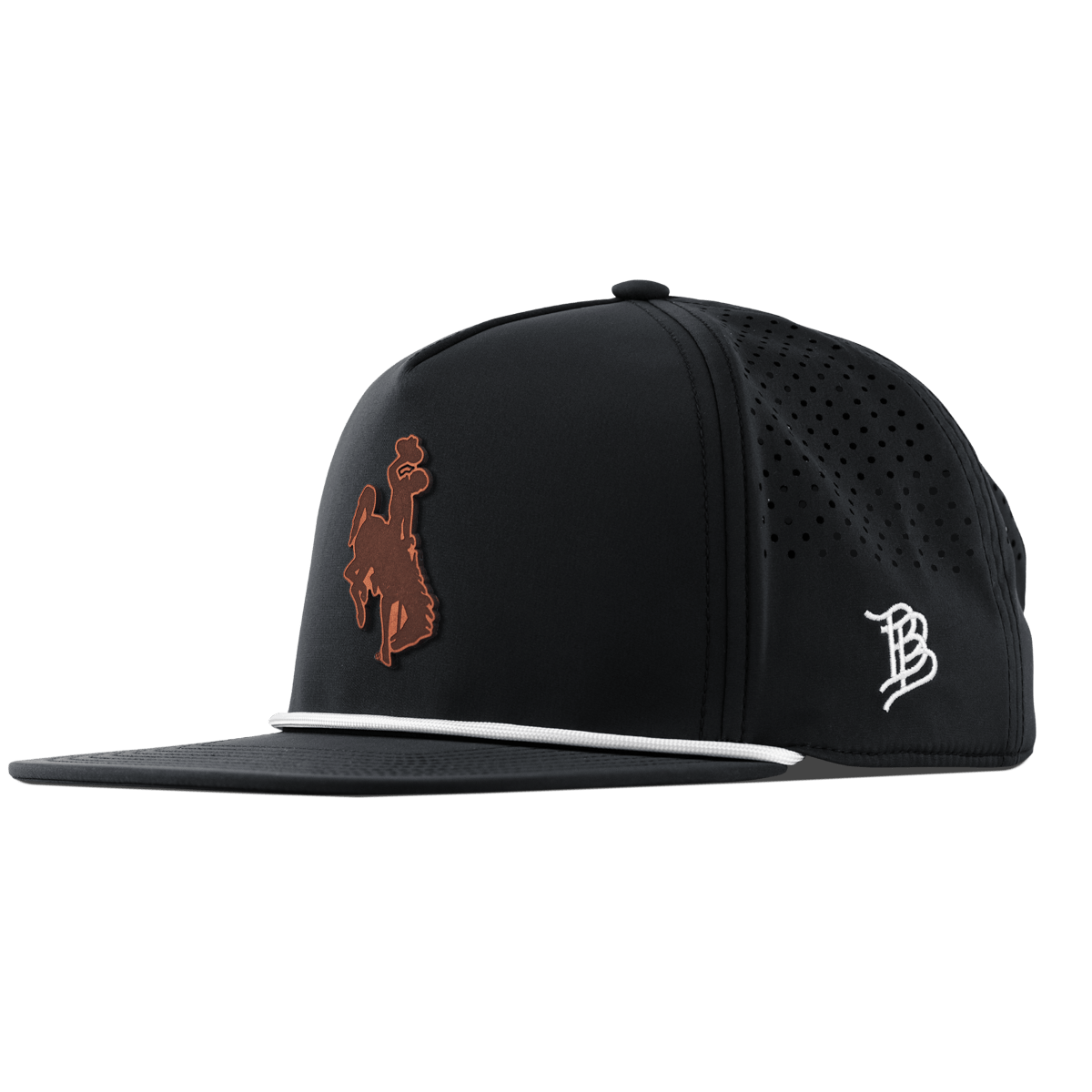 University of Wyoming "Wyoming Cowboy Dark" Flat 5 Panel Rope Black