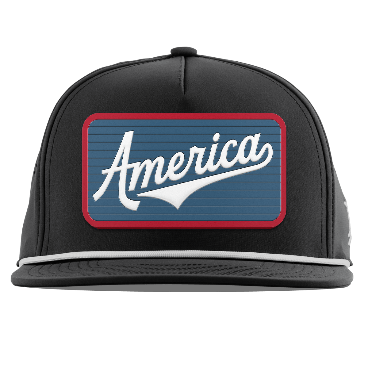 XL USA America Badge Flat 5 Panel Rope Black