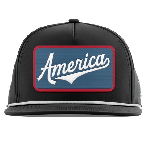 XL USA America Badge Flat 5 Panel Rope Black