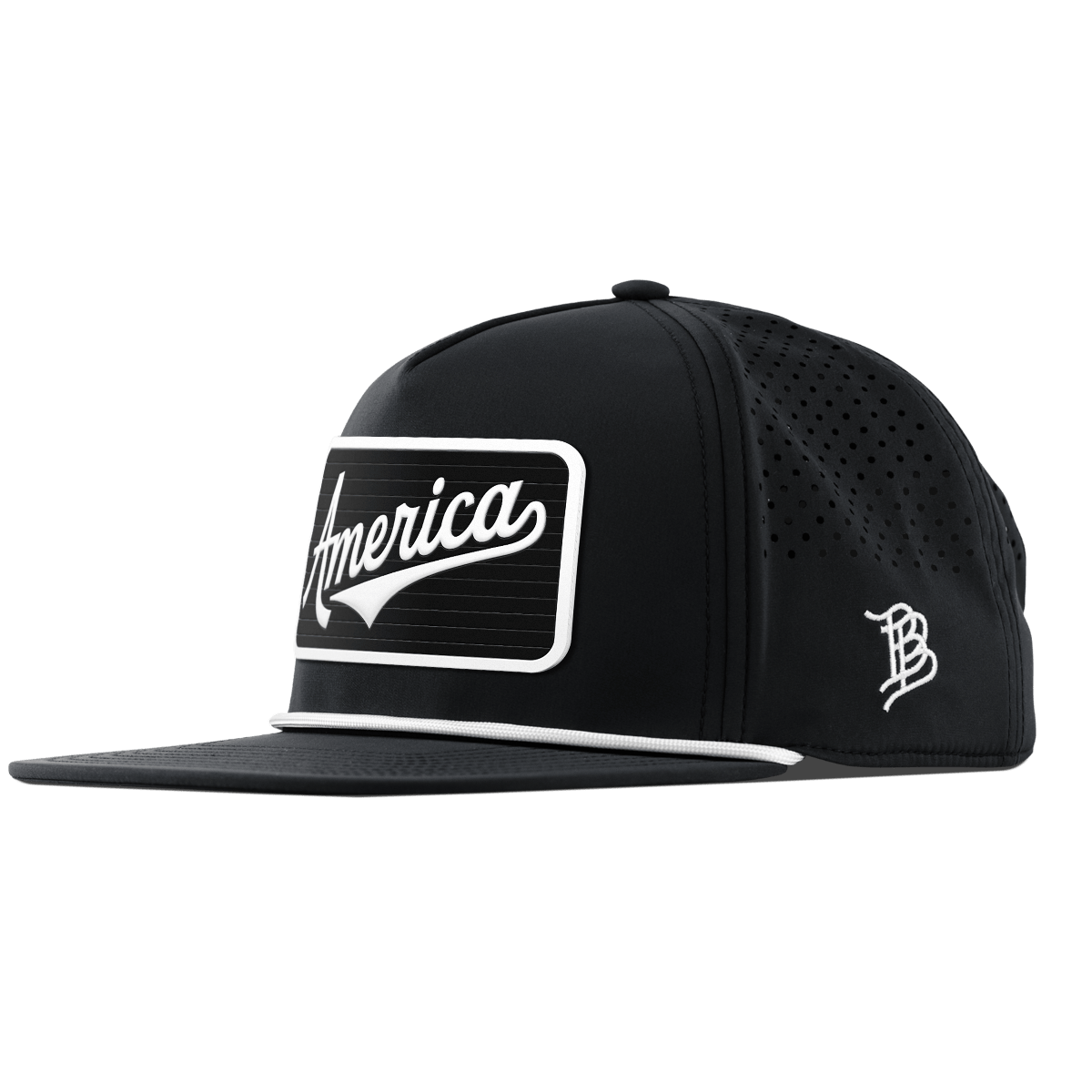 XL Vintage America Badge Flat 5 Panel Rope Black