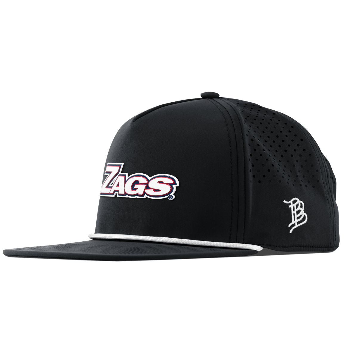 Gonzaga University "Zags Block" Flat 5 Panel Rope Black