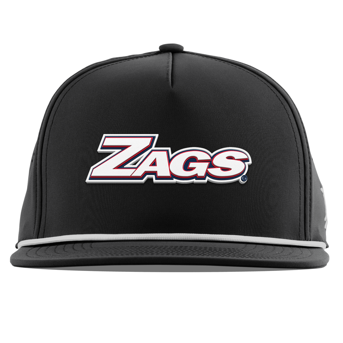 Gonzaga University "Zags Block" Flat 5 Panel Rope Black