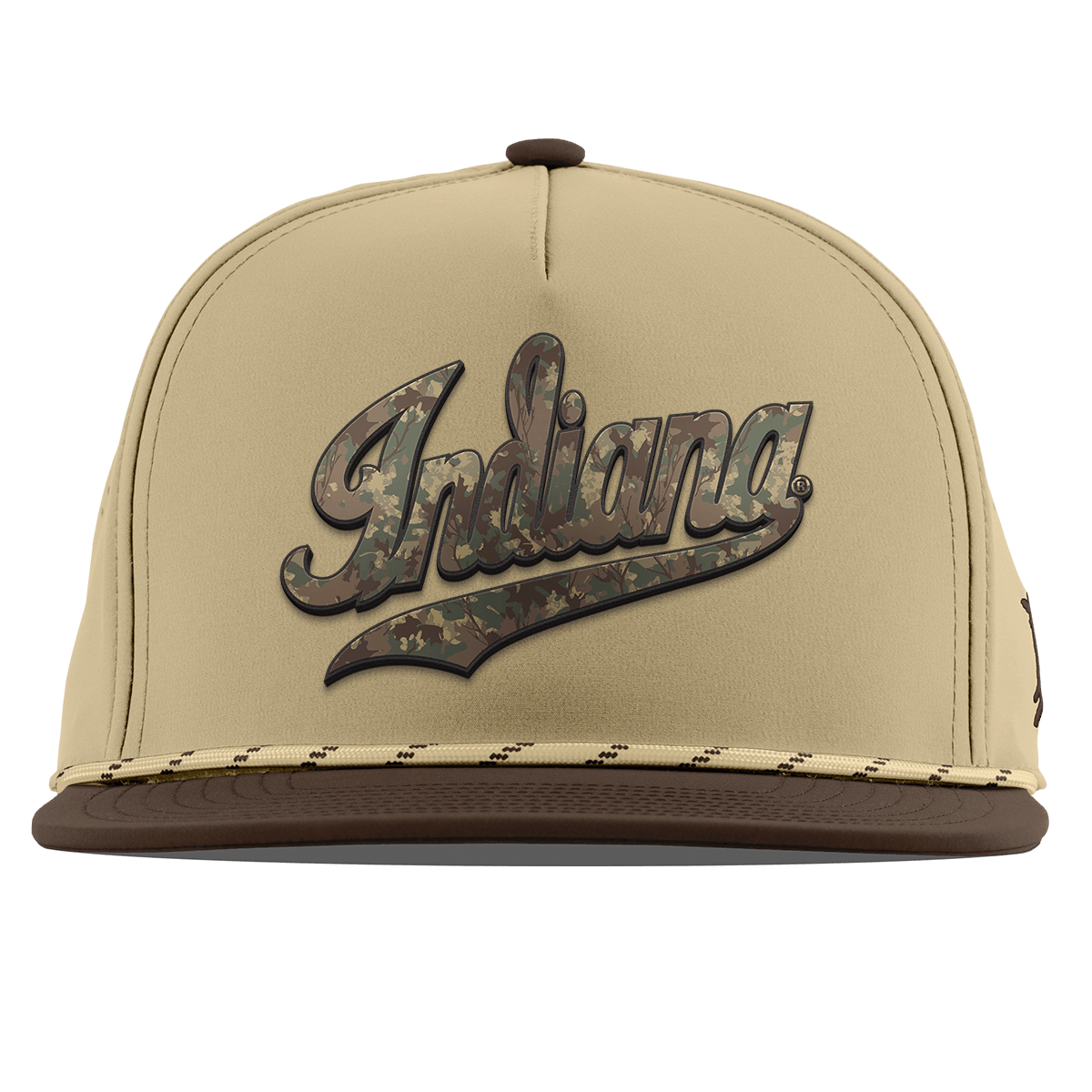 Indiana University "Indiana Timber Camo Series" Flat 5 Panel Rope Desert/Brown