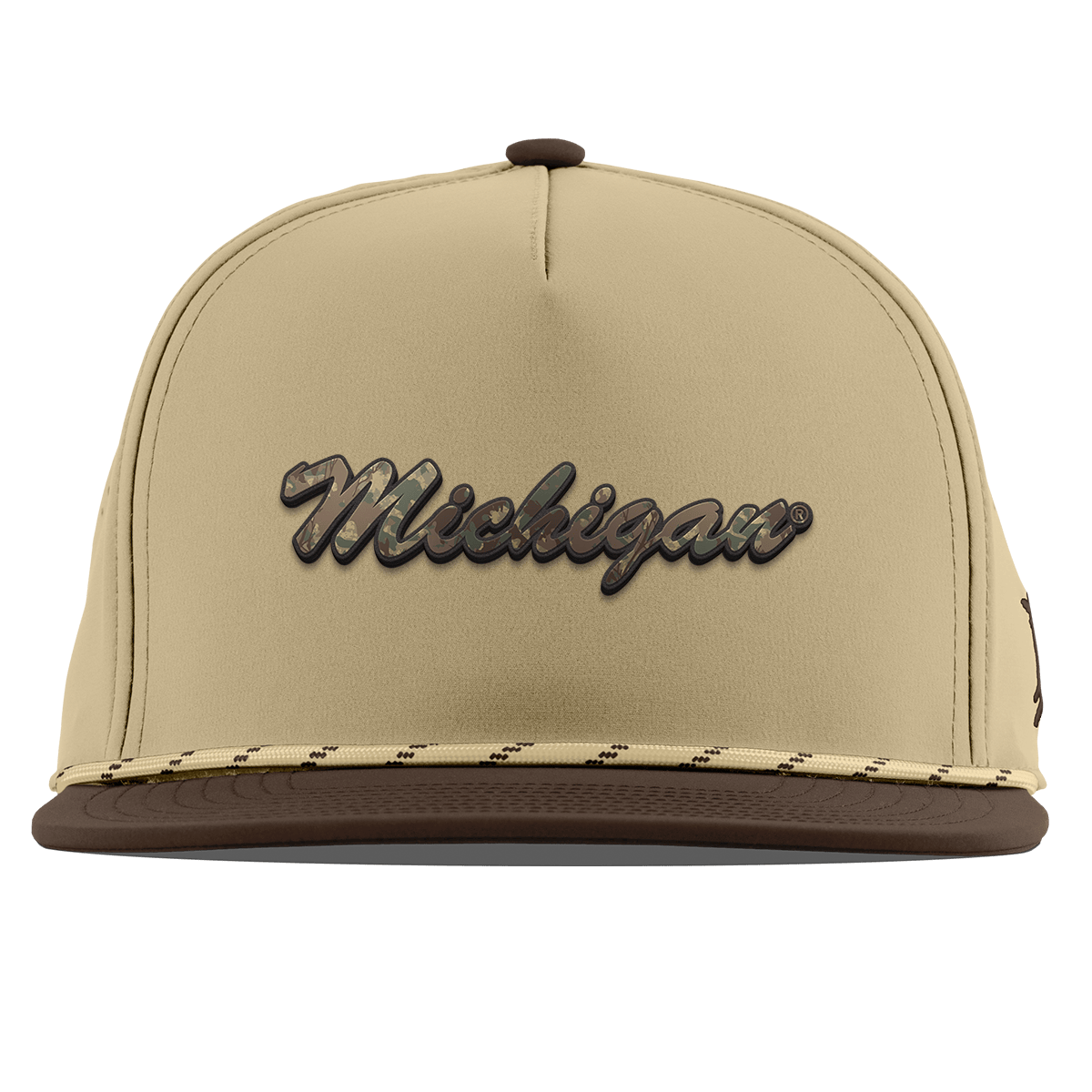 University of Michigan "Michigan Timber Camo Series" Flat 5 Panel Rope Desert/Brown