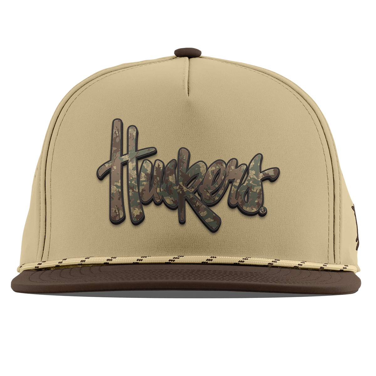 University of Nebraska "Nebraska Timber Camo Series" Flat 5 Panel Rope Desert/Brown