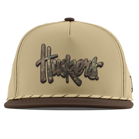 University of Nebraska "Nebraska Timber Camo Series" Flat 5 Panel Rope Desert/Brown