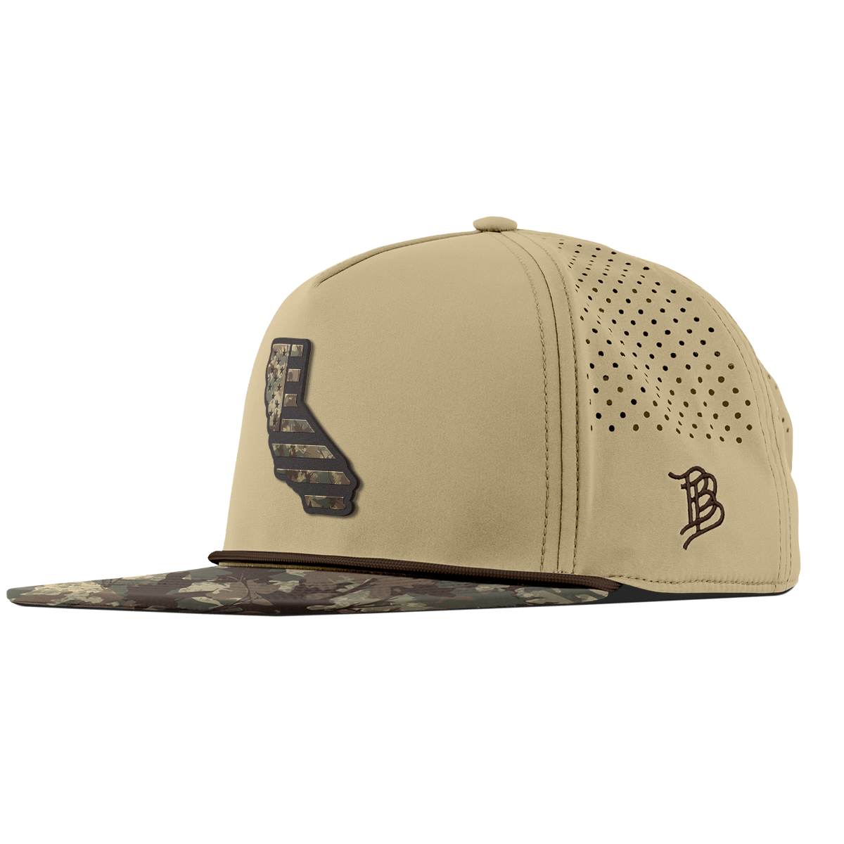 California Timber Camo Patriot Flat 5 Panel Rope Desert/Timber Camo
