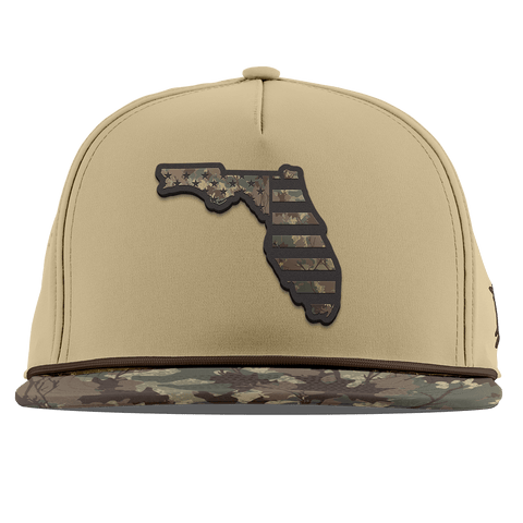 Florida Timber Camo Patriot Flat 5 Panel Rope Desert/Timber Camo