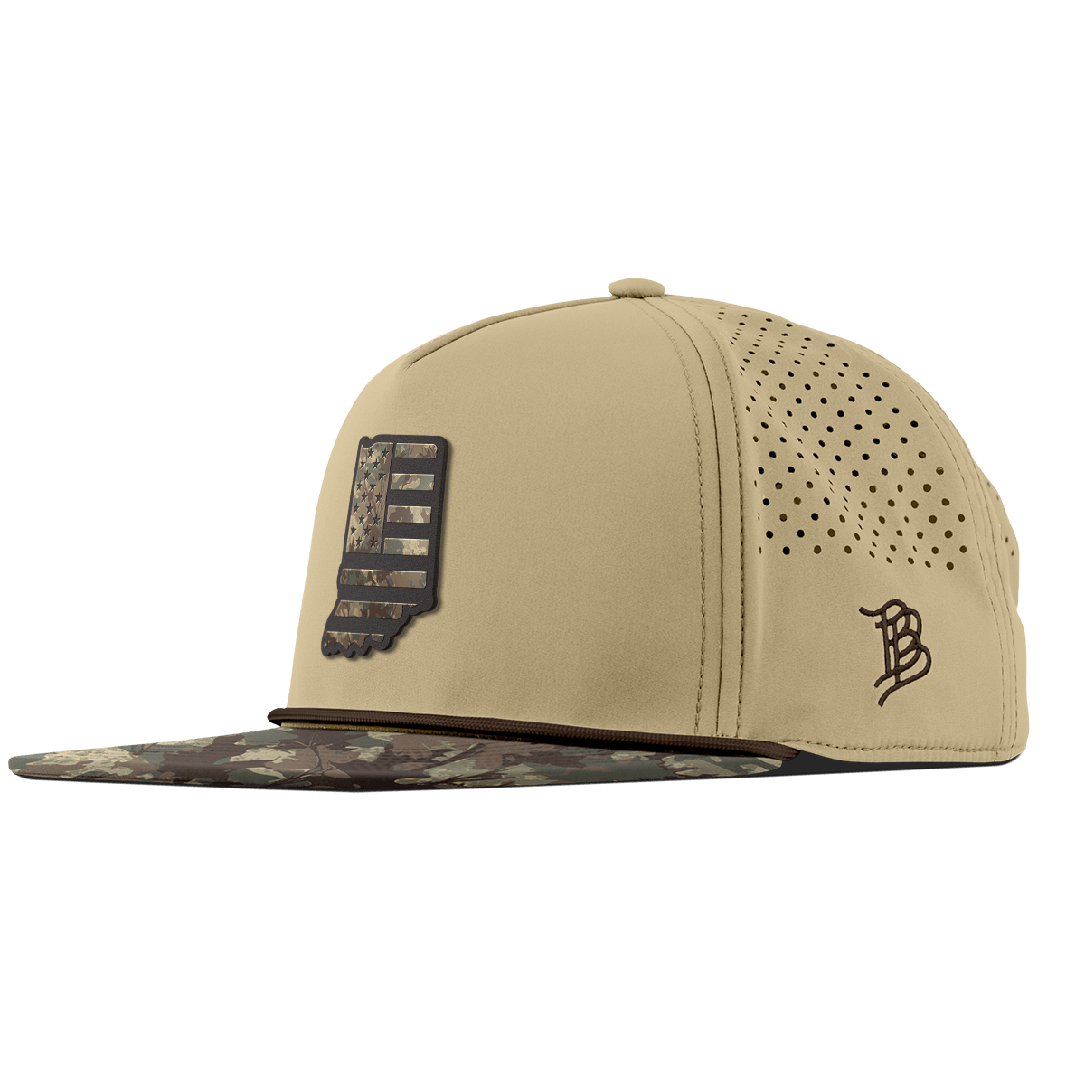 Indiana Timber Camo Patriot Flat 5 Panel Rope Desert/Timber Camo