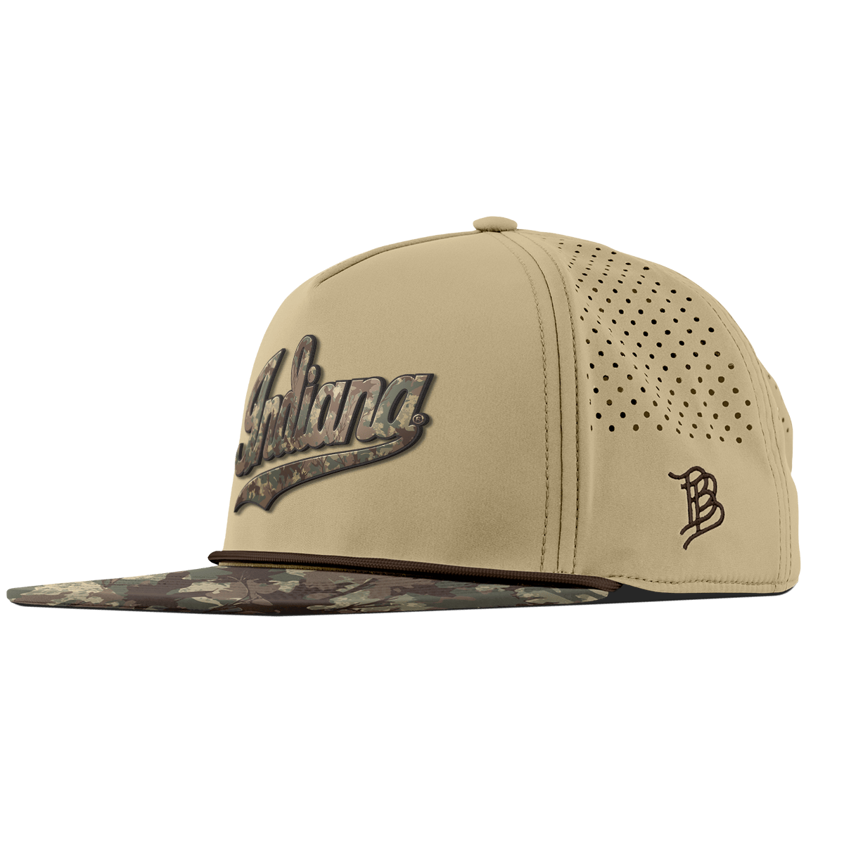 Indiana University "Indiana Timber Camo Series" Flat 5 Panel Rope Desert/Timber Camo