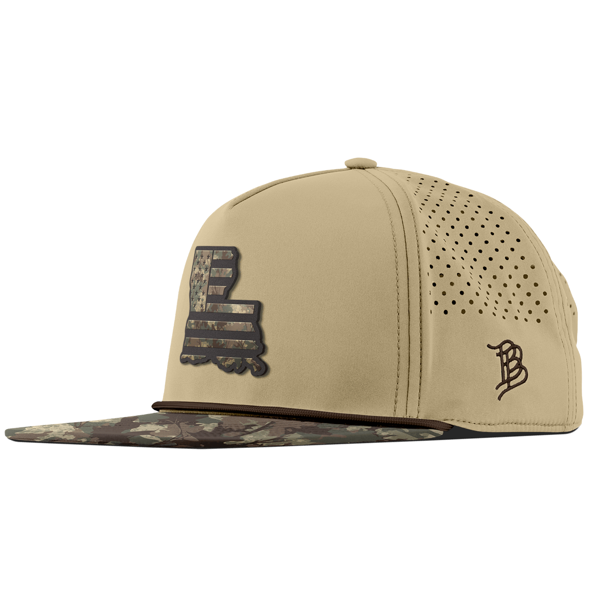 Louisiana Timber Camo Patriot Flat 5 Panel Rope Desert/Timber Camo