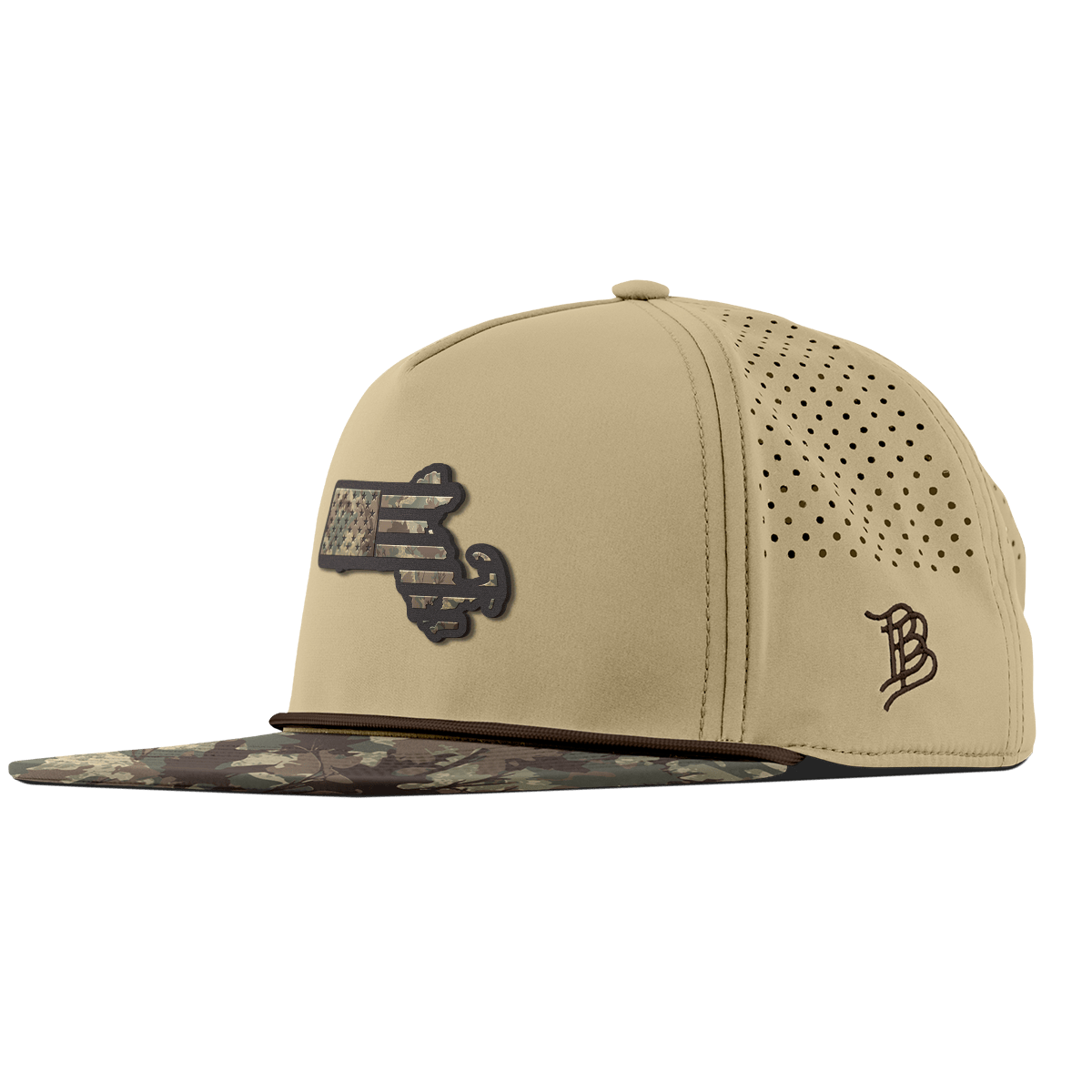 Massachusetts Timber Camo Patriot Flat 5 Panel Rope Desert/Timber Camo