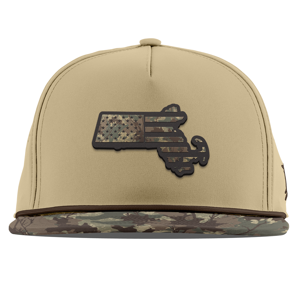 Massachusetts Timber Camo Patriot Flat 5 Panel Rope Desert/Timber Camo