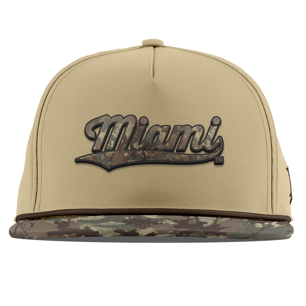 University of Miami "Miami Timber Camo Series" Flat 5 Panel Rope Desert/Timber Camo