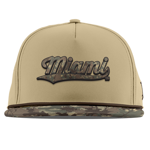University of Miami "Miami Timber Camo Series" Flat 5 Panel Rope Desert/Timber Camo