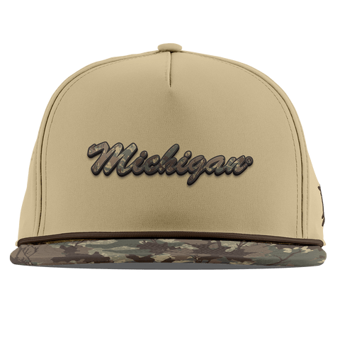 University of Michigan "Michigan Timber Camo Series" Flat 5 Panel Rope Desert/Timber Camo