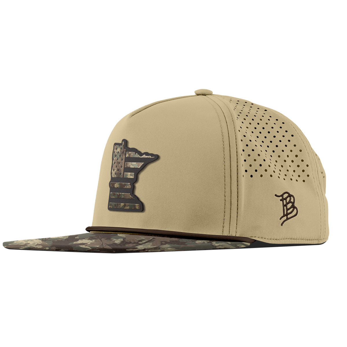 Minnesota Timber Camo Patriot Flat 5 Panel Rope Desert/Timber Camo