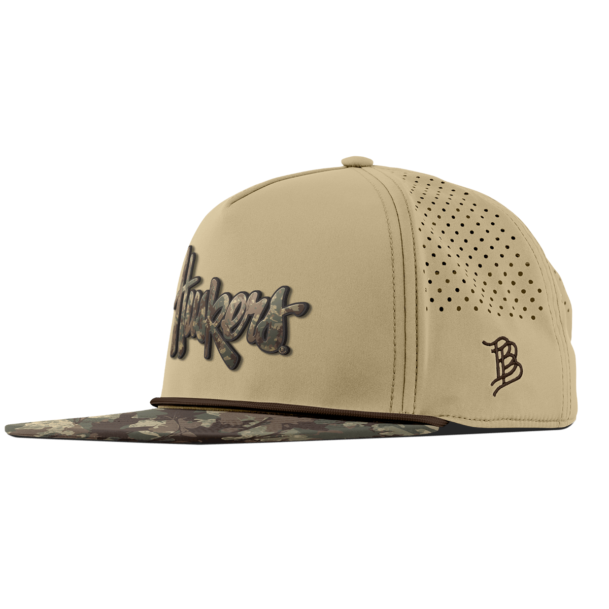 University of Nebraska "Nebraska Timber Camo Series" Flat 5 Panel Rope Desert/Timber Camo