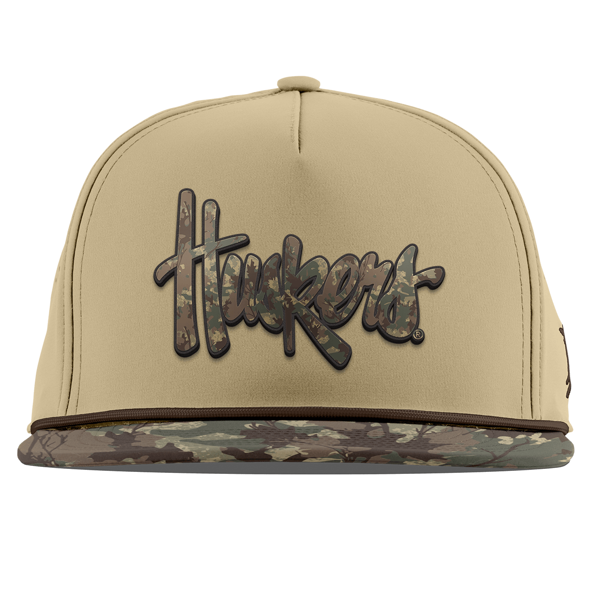 University of Nebraska "Nebraska Timber Camo Series" Flat 5 Panel Rope Desert/Timber Camo
