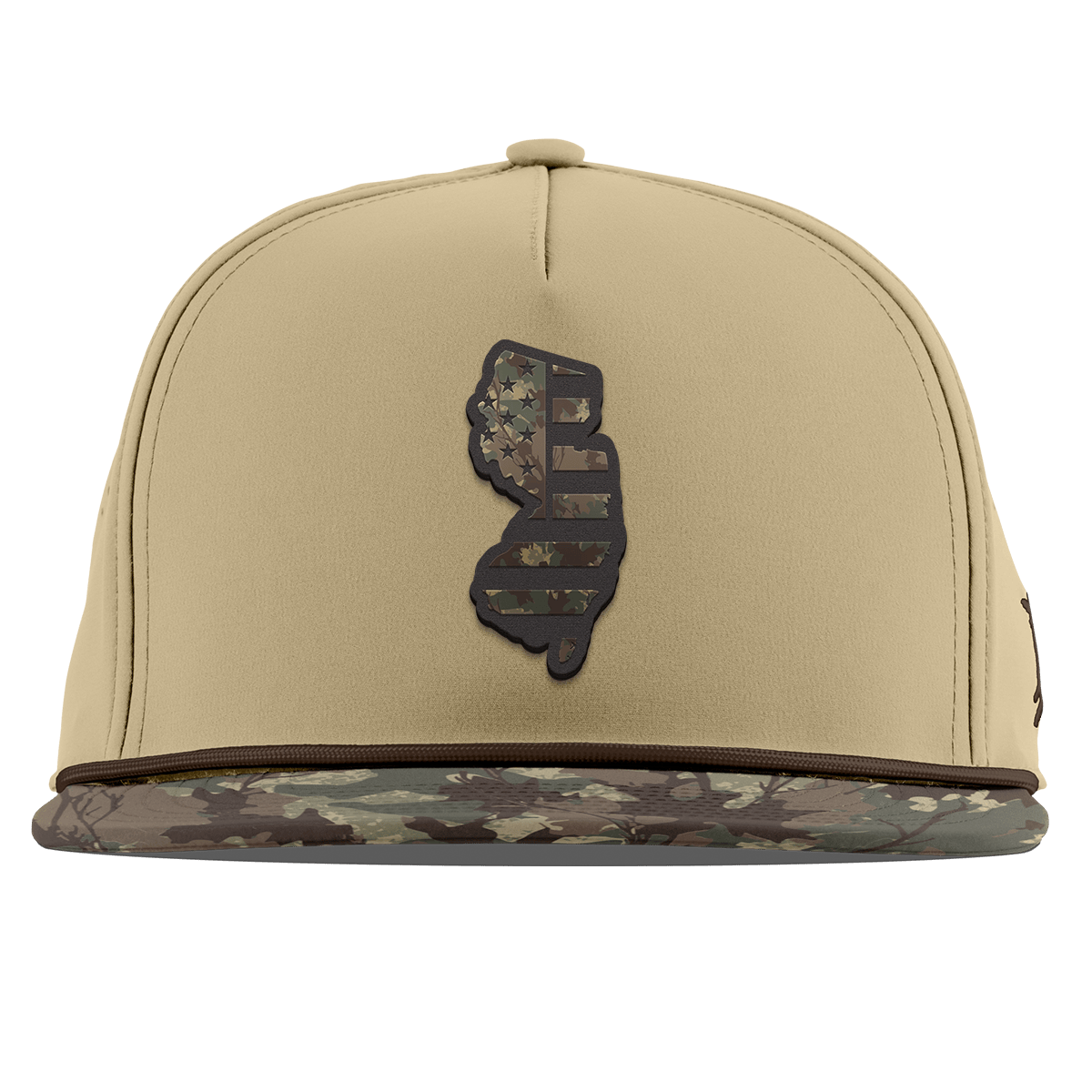 New Jersey Timber Camo Patriot Flat 5 Panel Rope Desert/Timber Camo