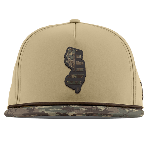 New Jersey Timber Camo Patriot Flat 5 Panel Rope Desert/Timber Camo