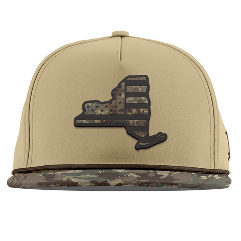 New York Timber Camo Patriot Flat 5 Panel Rope Desert/Timber Camo