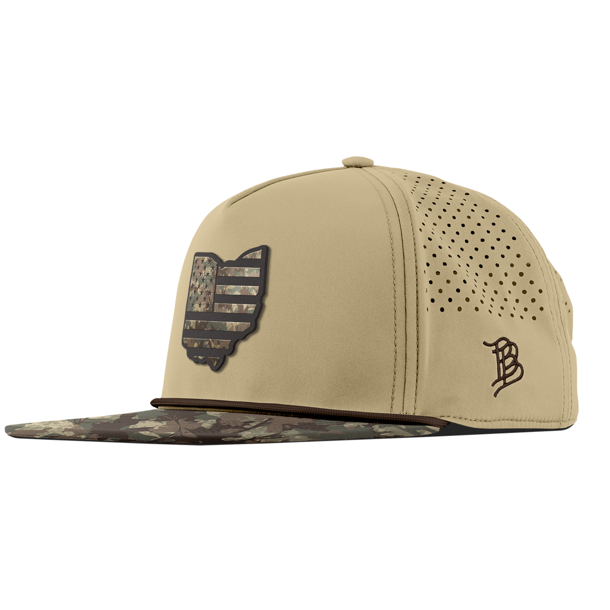 Ohio Timber Camo Patriot Flat 5 Panel Rope Desert/Timber Camo