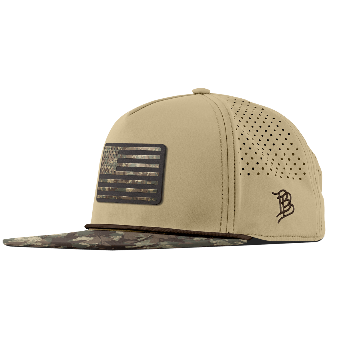 Old Glory Timber Camo Patriot Flat 5 Panel Rope Desert/Timber Camo