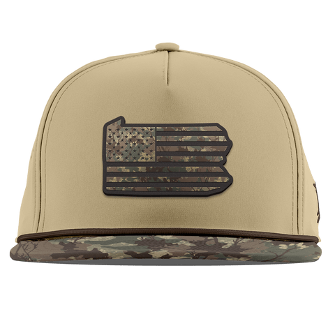 Pennsylvania Timber Camo Patriot Flat 5 Panel Rope Desert/Timber Camo