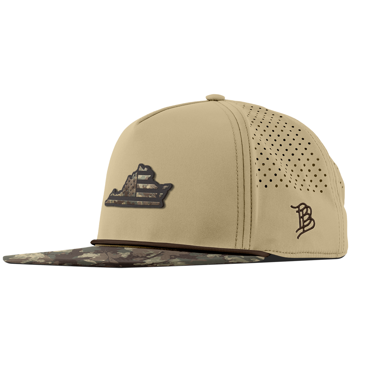 Virginia Timber Camo Patriot Flat 5 Panel Rope Desert/Timber Camo