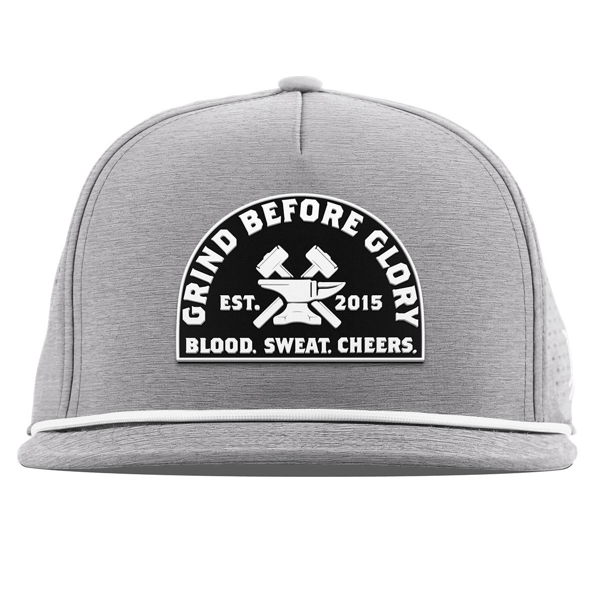 Grind Before Glory Flat 5 Panel Rope Heather Gray