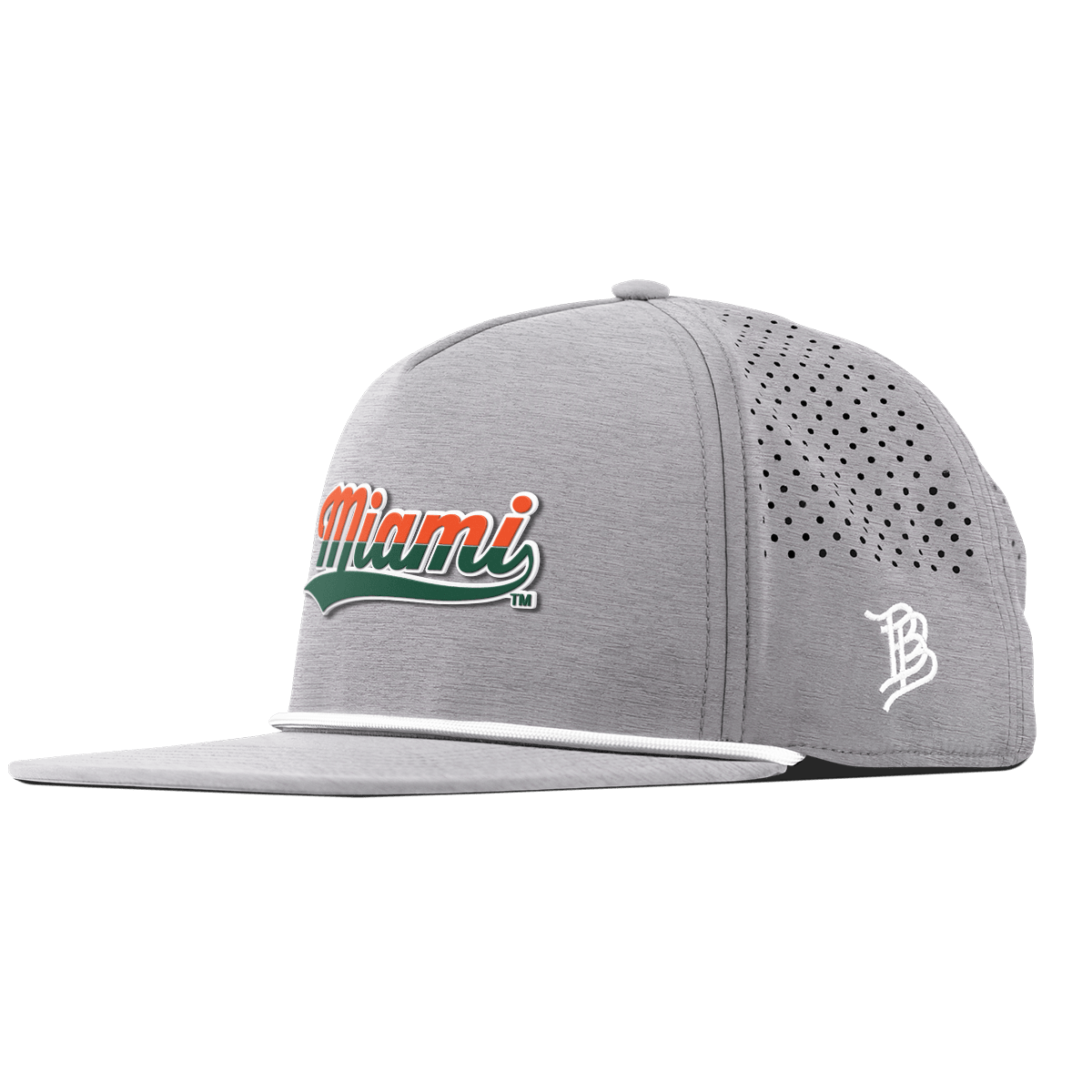 University of Miami "Miami Script" Flat 5 Panel Rope Heather Gray