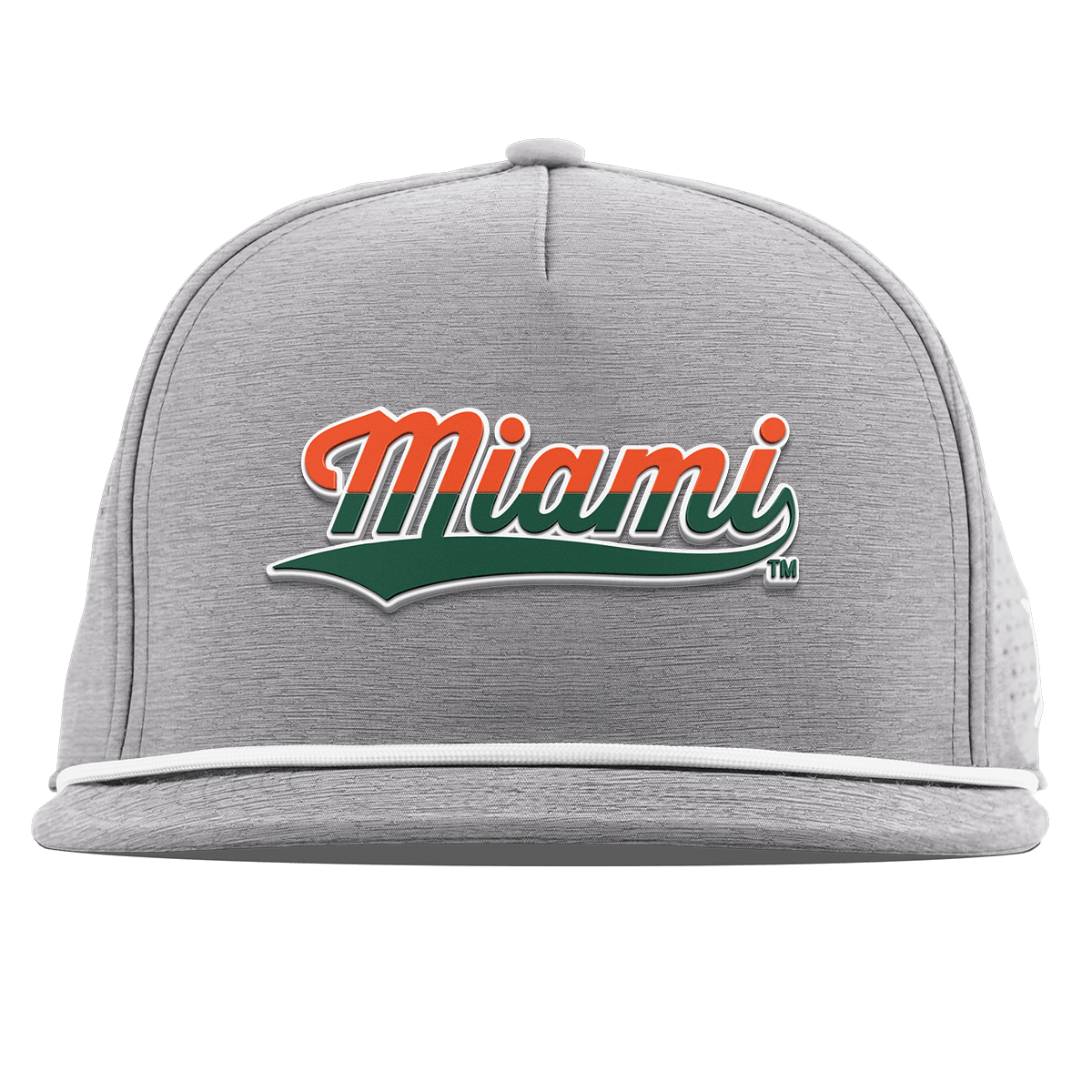 University of Miami "Miami Script" Flat 5 Panel Rope Heather Gray