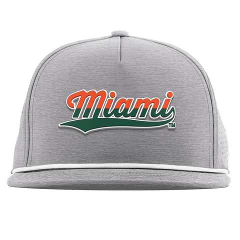 University of Miami "Miami Script" Flat 5 Panel Rope Heather Gray