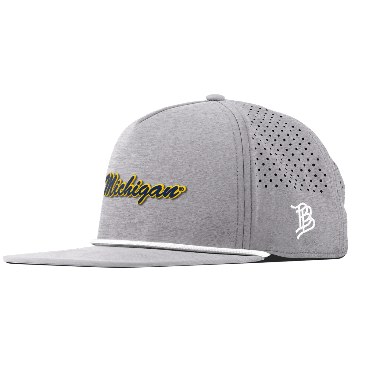 University of Michigan "Michigan Script" Flat 5 Panel Rope Heather Gray