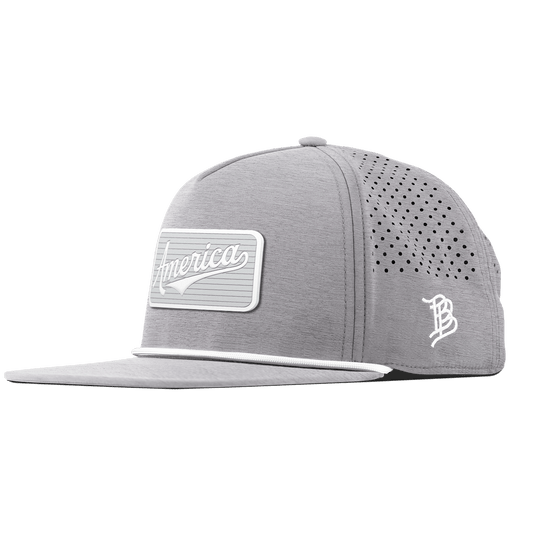 Pearl America Badge Flat  5 Panel Rope Heather Gray